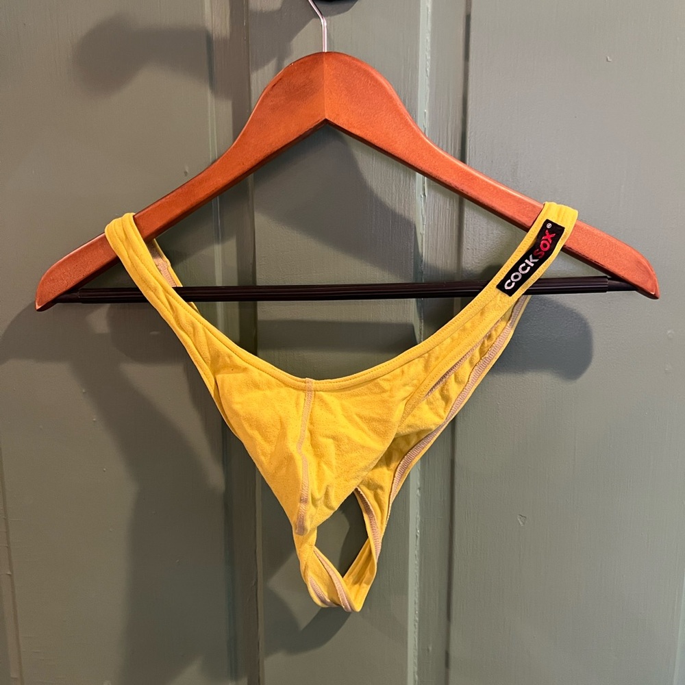 Vintage Authentic Cocksox bulge enhancing yellow thong - size XL